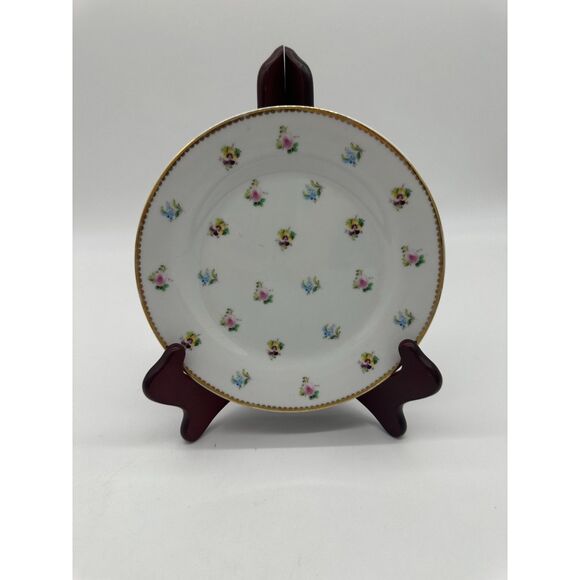 I. Godinger & Company 8” Rosebud Dessert Plate Gold Trim EUC - Picture 2 of 5